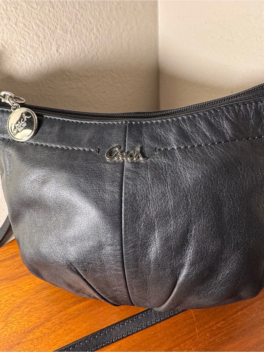 Coach leather pleated